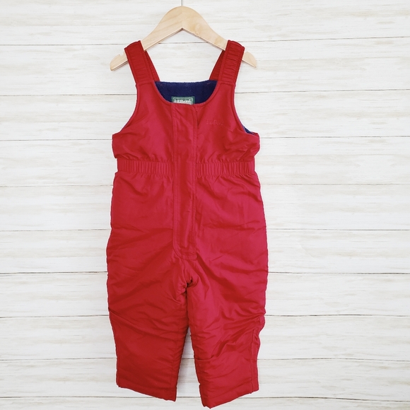 L.L. Bean Red Snow Pants Overalls Size 3T